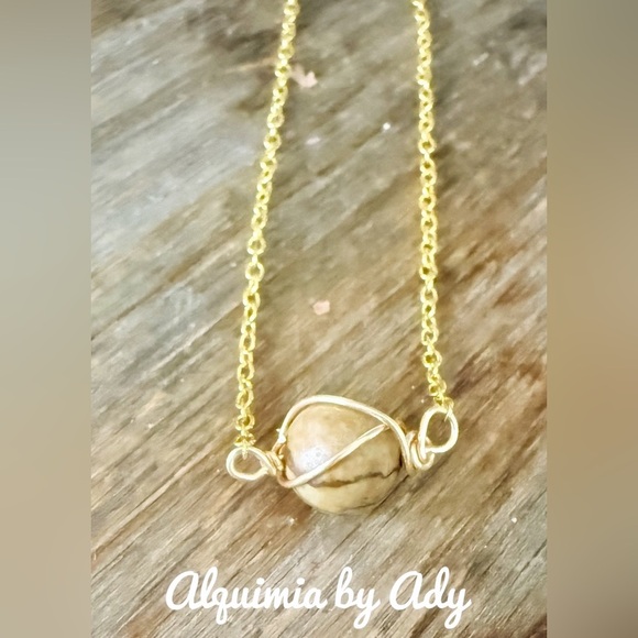 Minimalist sphere vermeil gold delicate pendant necklace - Picture 1 of 2